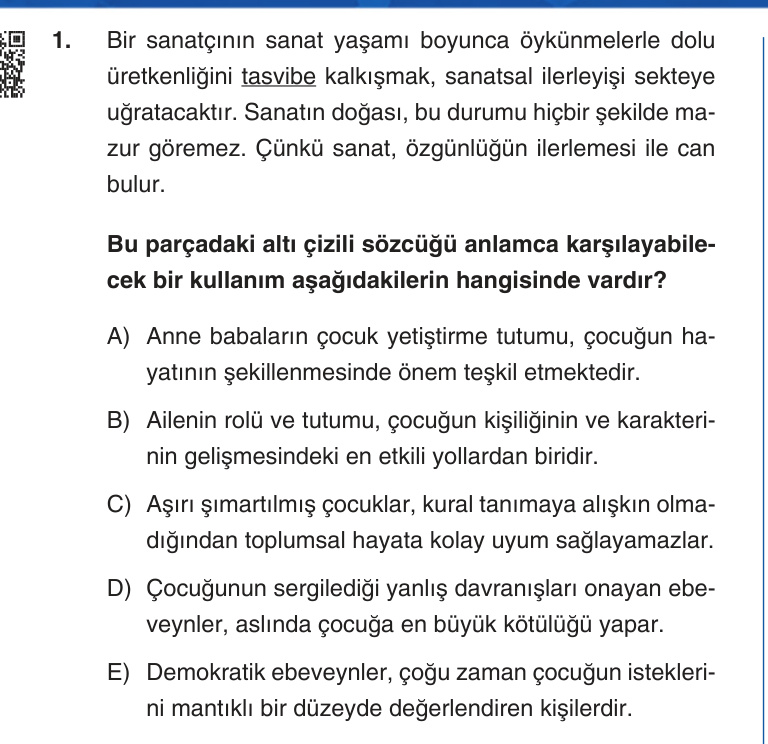 Gerçek Sınav Sorusu
